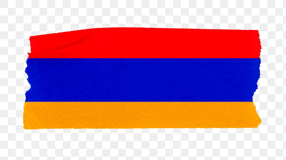 Armenia's flag png sticker, washi tape design, transparent background