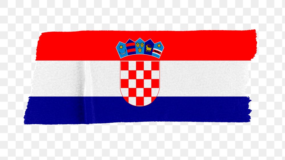 Croatia's flag png sticker, washi tape design, transparent background