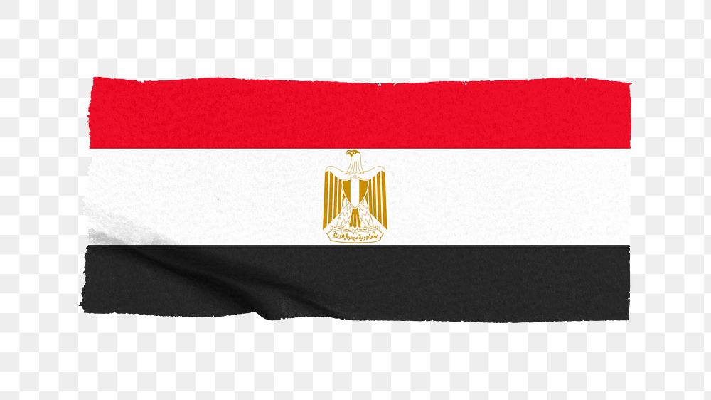 Egypt's flag png sticker, washi tape design, transparent background