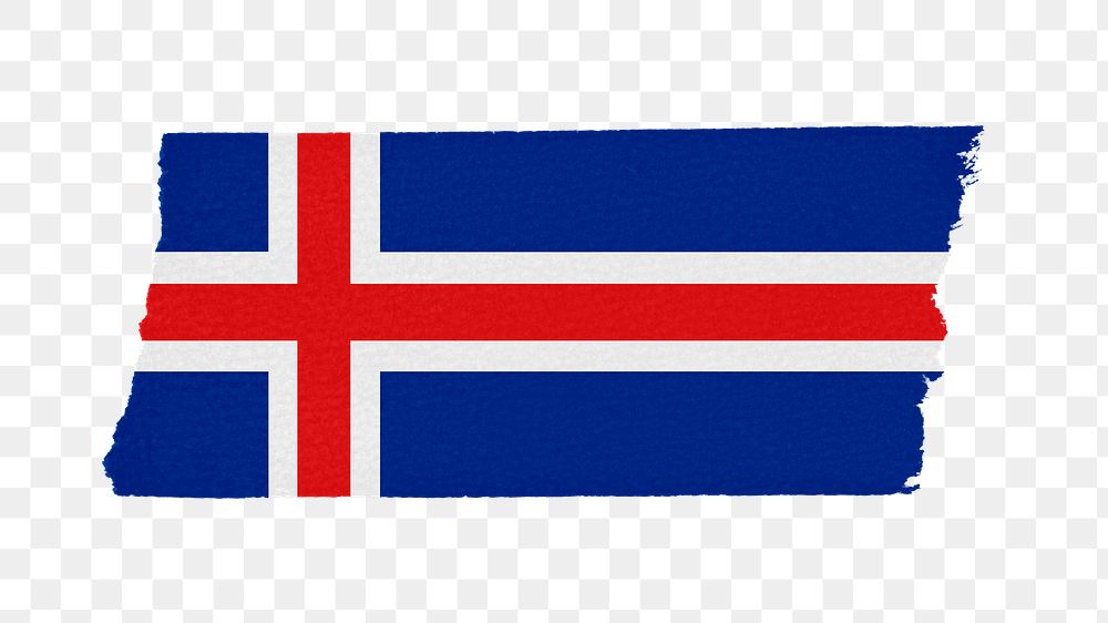 Iceland's flag png sticker, washi tape design, transparent background
