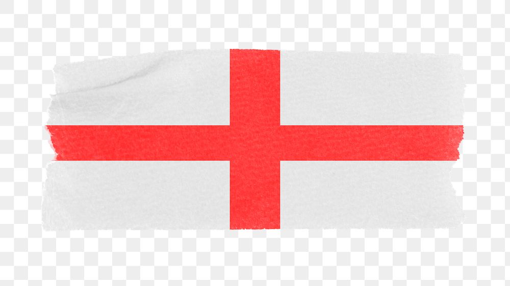 England's flag png sticker, washi tape design, transparent background