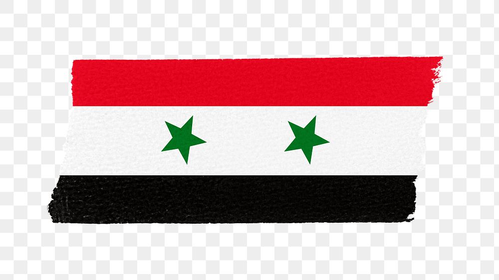 Syria's flag png sticker, washi tape design, transparent background