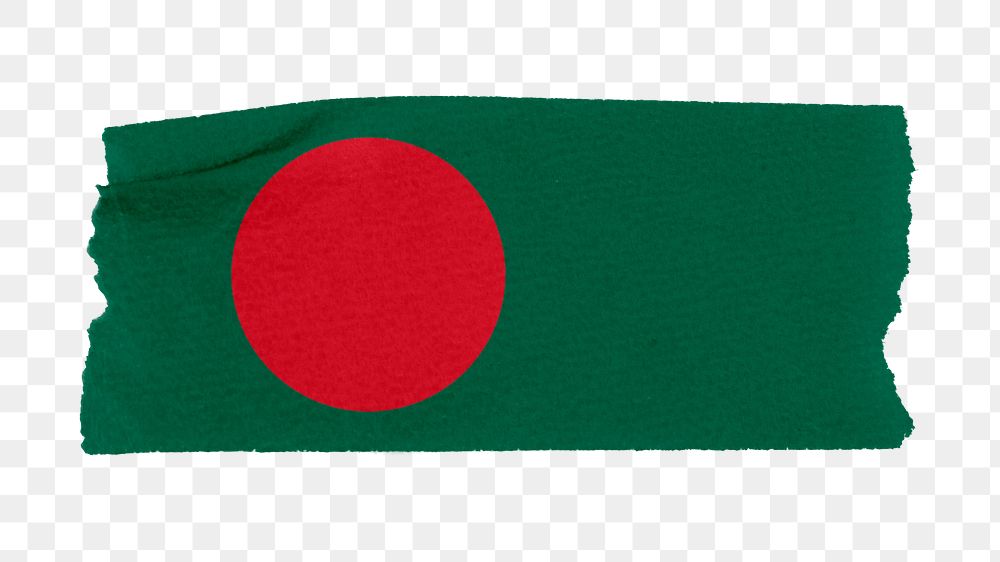 Bangladesh's flag png sticker, washi tape design, transparent background