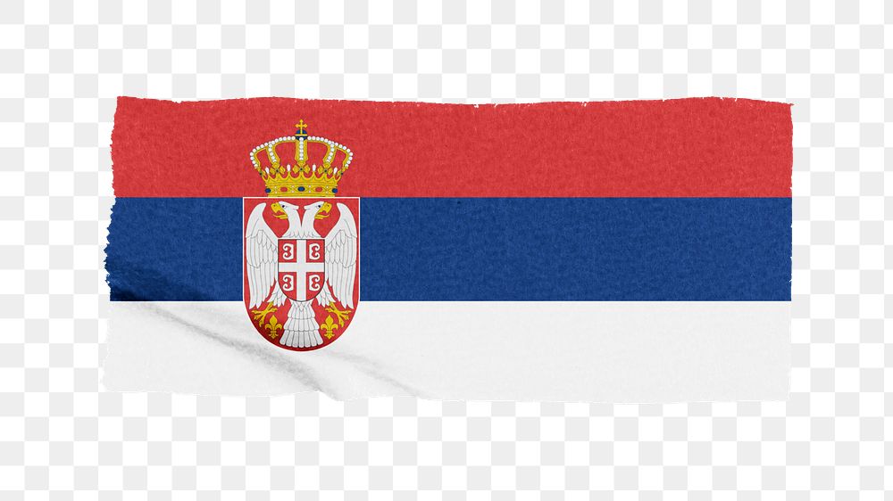 Serbia's flag png sticker, washi tape design, transparent background