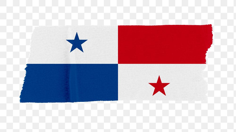 Panama's flag png sticker, washi tape design, transparent background