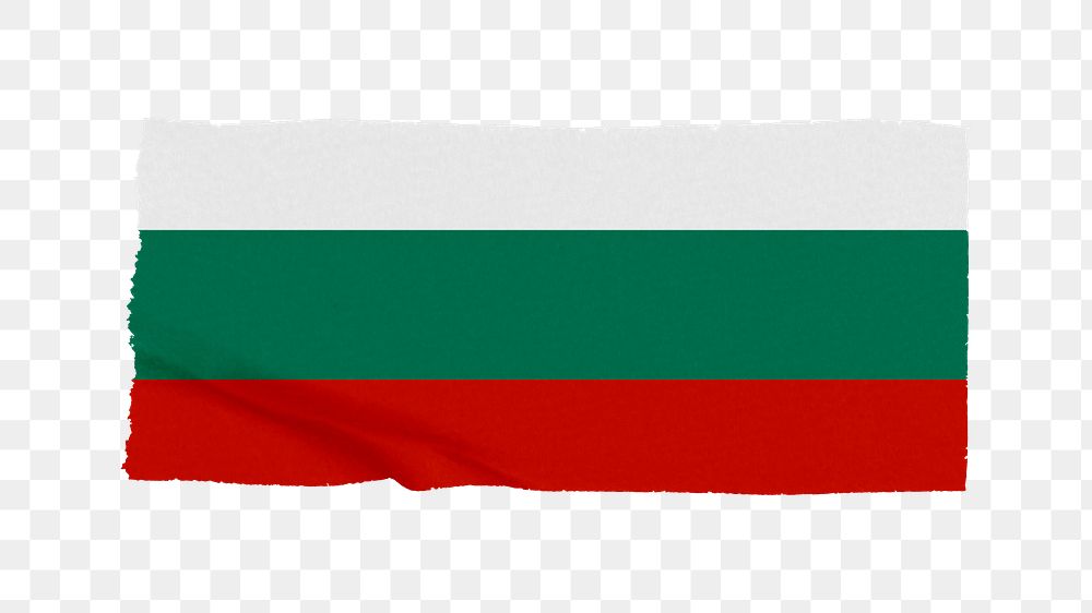 Bulgaria's flag png sticker, washi tape design, transparent background