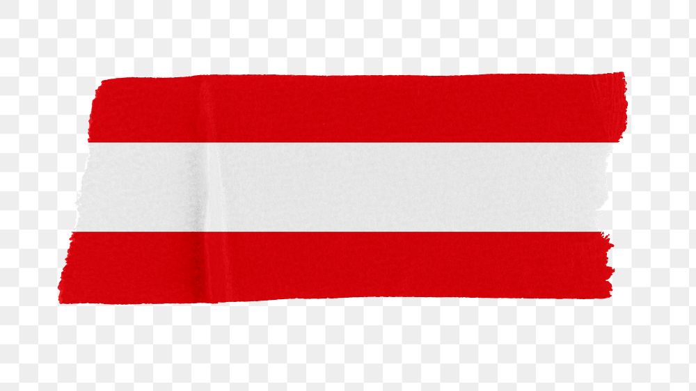 Austria's flag png sticker, washi tape design, transparent background