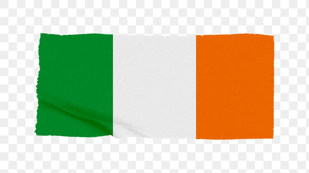 Ireland's flag png sticker, washi tape design, transparent background