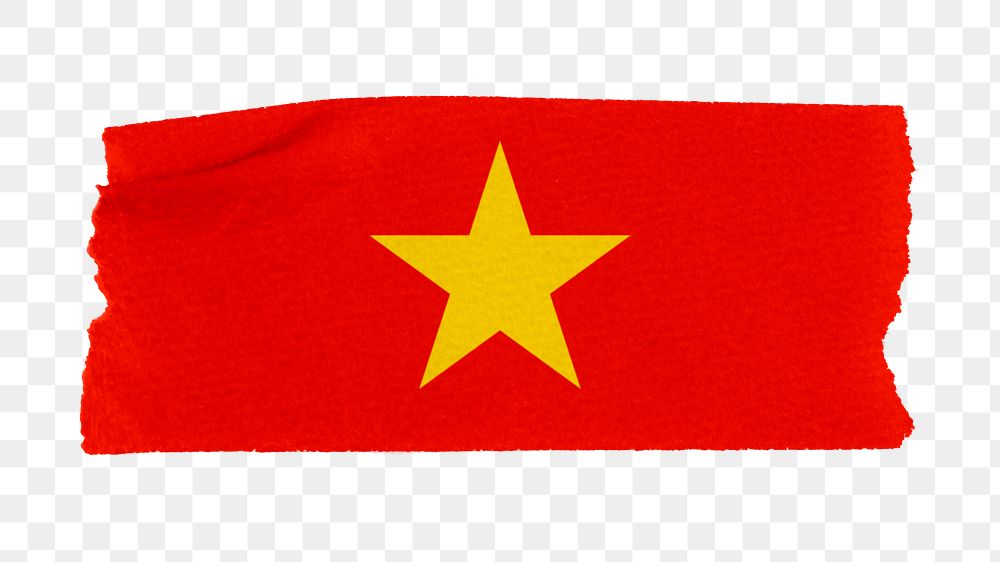 Vietnam's flag png sticker, washi tape design, transparent background