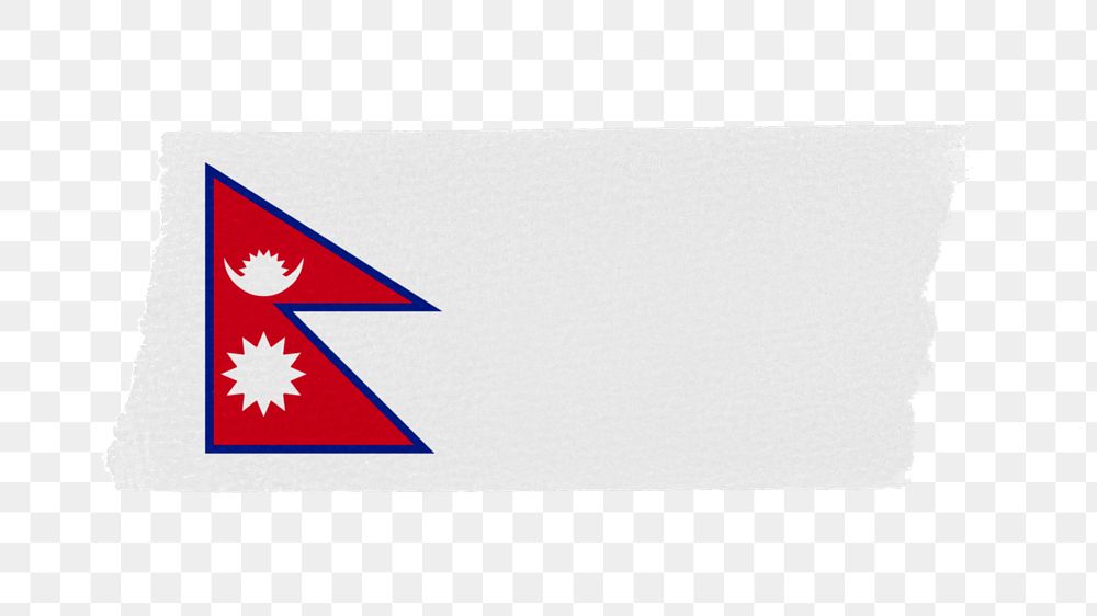 Nepal's flag png sticker, washi tape design, transparent background