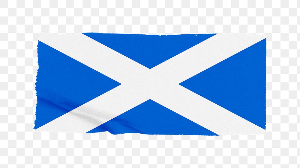 Scotland's flag png sticker, washi tape design, transparent background