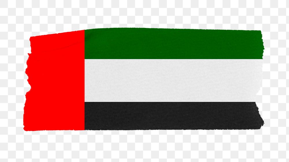 UAE flag png sticker, washi tape design, transparent background