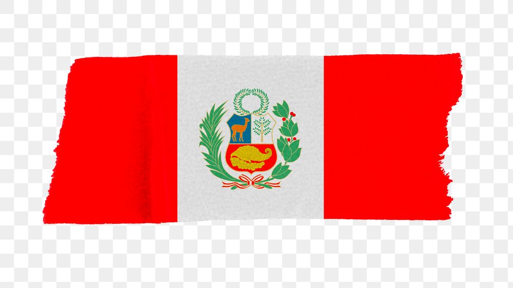 Peru's flag png sticker, washi | Free PNG - rawpixel