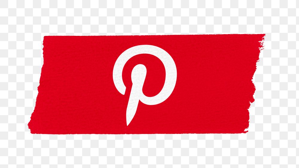 Pinterest icon for social media on washi tape png. 23 MAY 2022 - BANGKOK, THAILAND