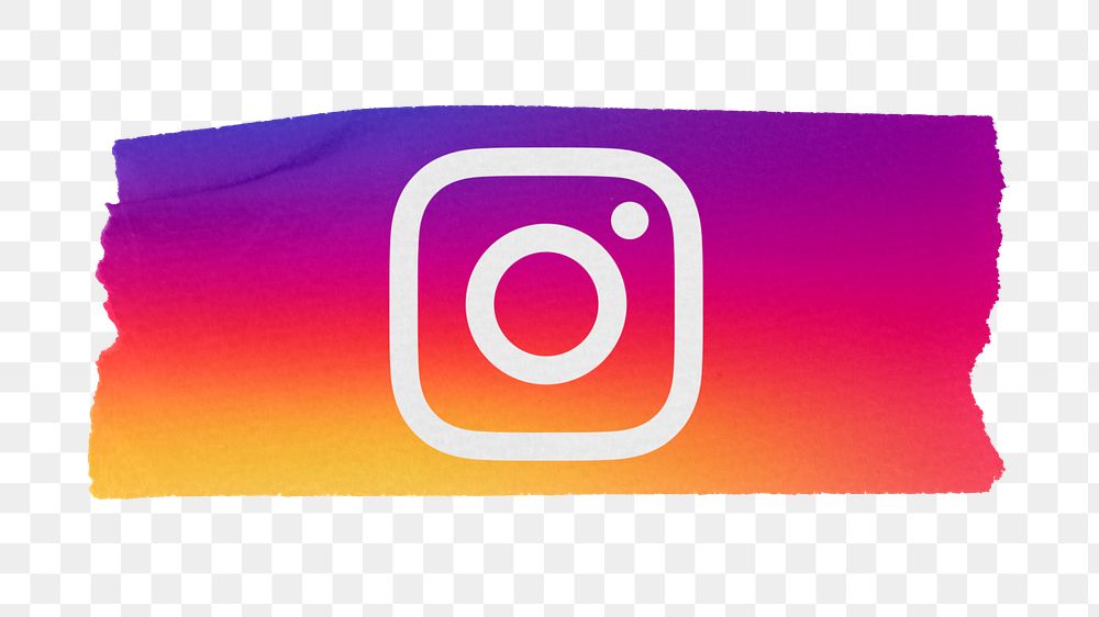 Instagram icon for social media on washi tape png. 23 MAY 2022 - BANGKOK, THAILAND