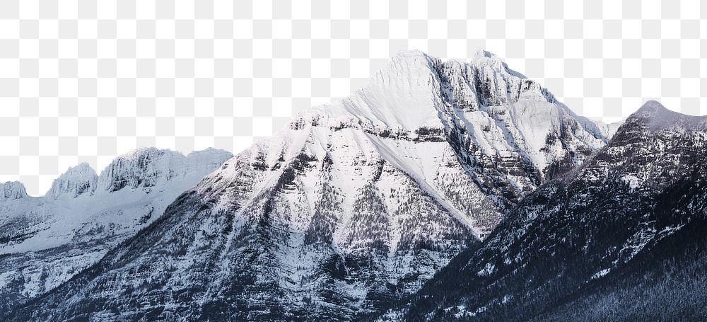 Snow mountain png border, nature | Premium PNG - rawpixel
