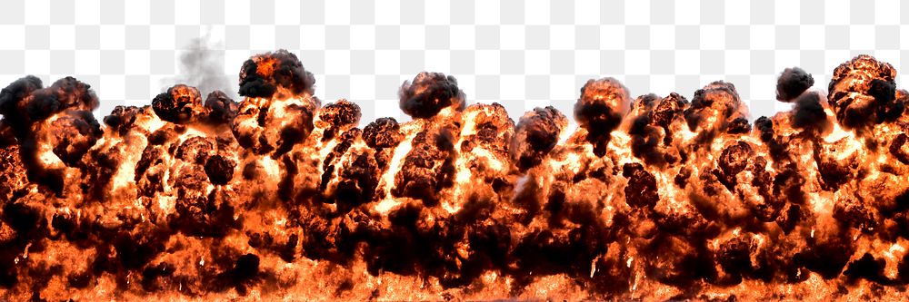 Bomb blast png border, fire explosion photo, transparent background