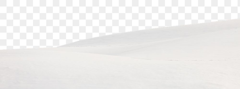 Snowy hill png landscape border, nature during Winter, transparent background
