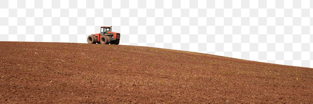 Tractor field png border, agriculture photo, transparent background