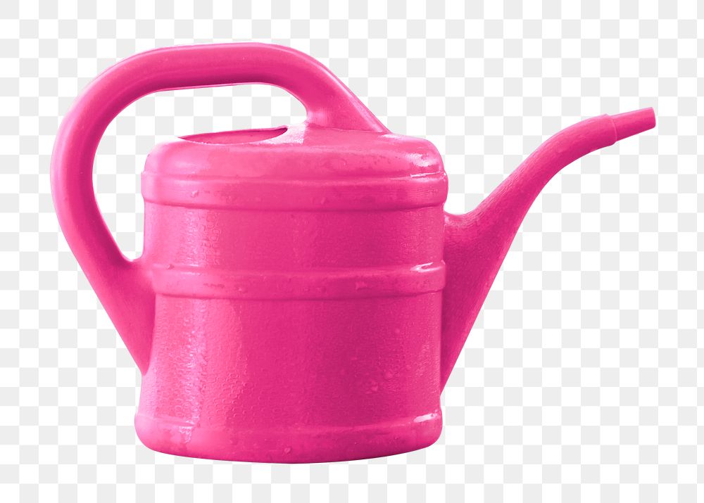 Png Pink watering can sticker, transparent background