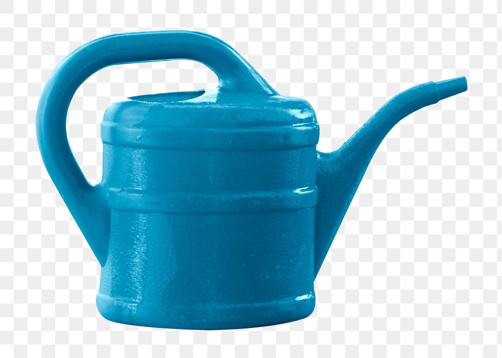 Png Blue watering can sticker, transparent background