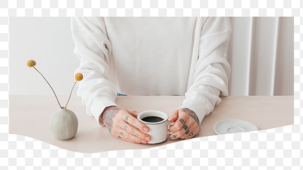 Coffee lover png sticker, transparent background