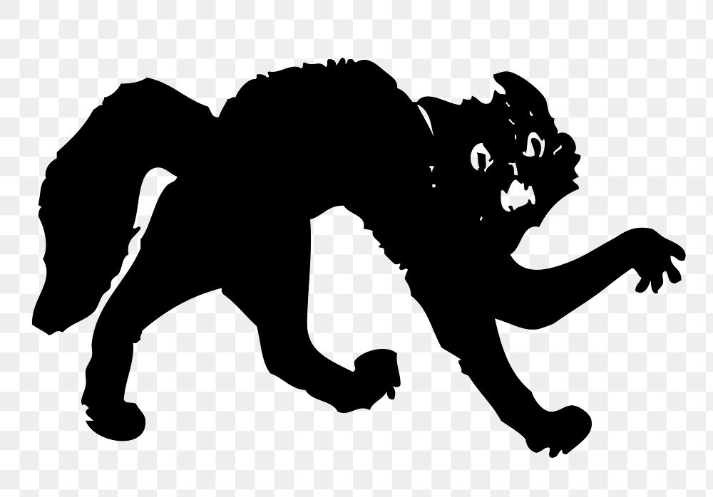 Spooked cat png sticker, transparent background. Free public domain CC0 image.