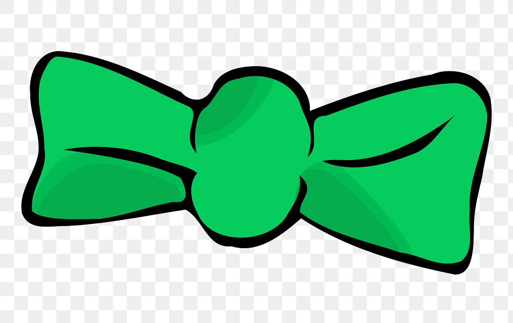 Green bow png sticker, transparent background. Free public domain CC0 image.