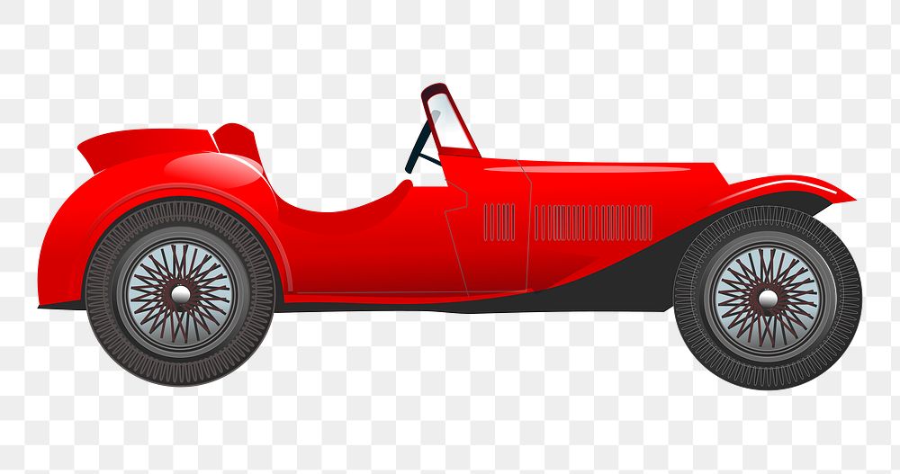 Vintage race car png sticker, transparent background. Free public domain CC0 image.