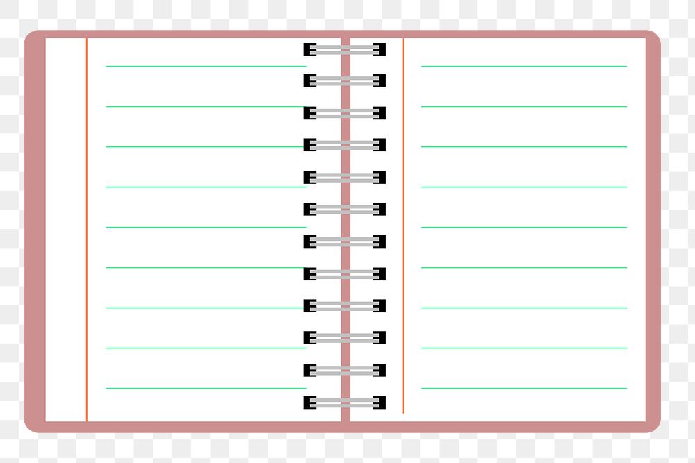 Open notebook png sticker, transparent background. Free public domain CC0 image.