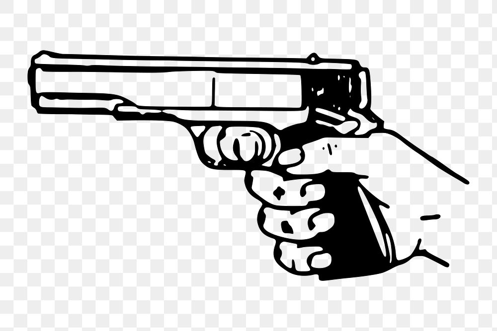 Pistol gun png sticker, transparent background. Free public domain CC0 image.