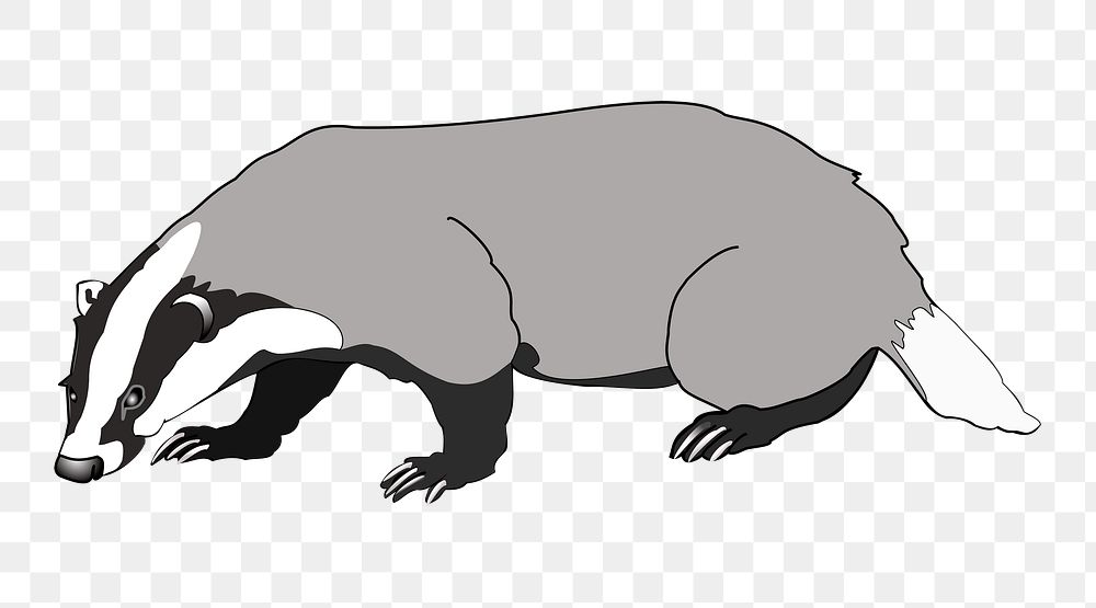 Badger, animal png sticker, transparent background. Free public domain CC0 image.