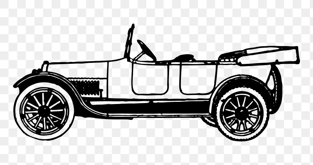 Vintage automobile png sticker, transparent background. Free public domain CC0 image.