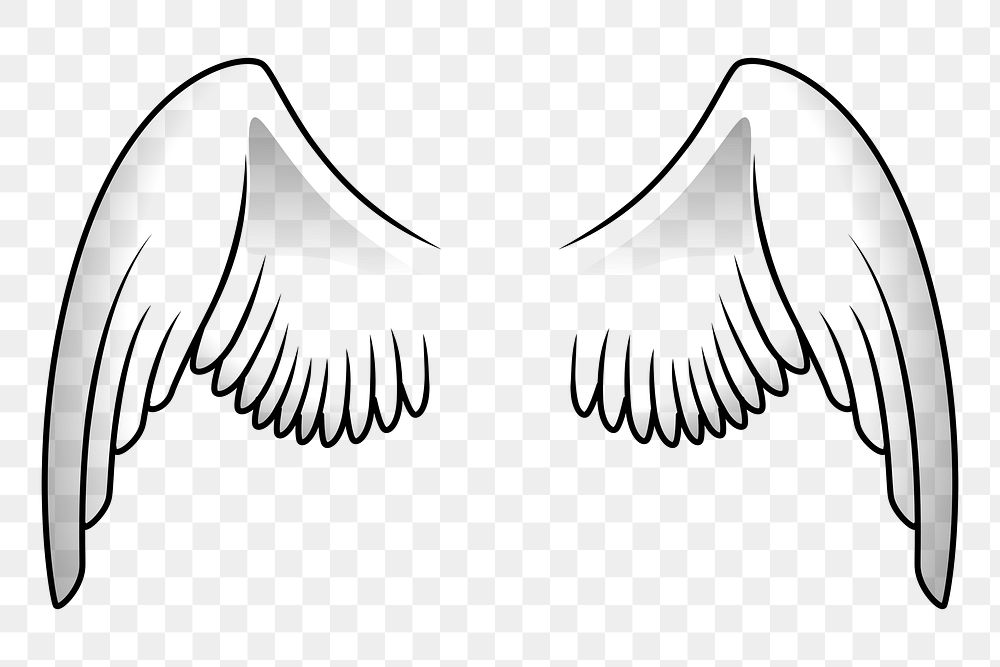 Angel wings png sticker, transparent background. Free public domain CC0 image.