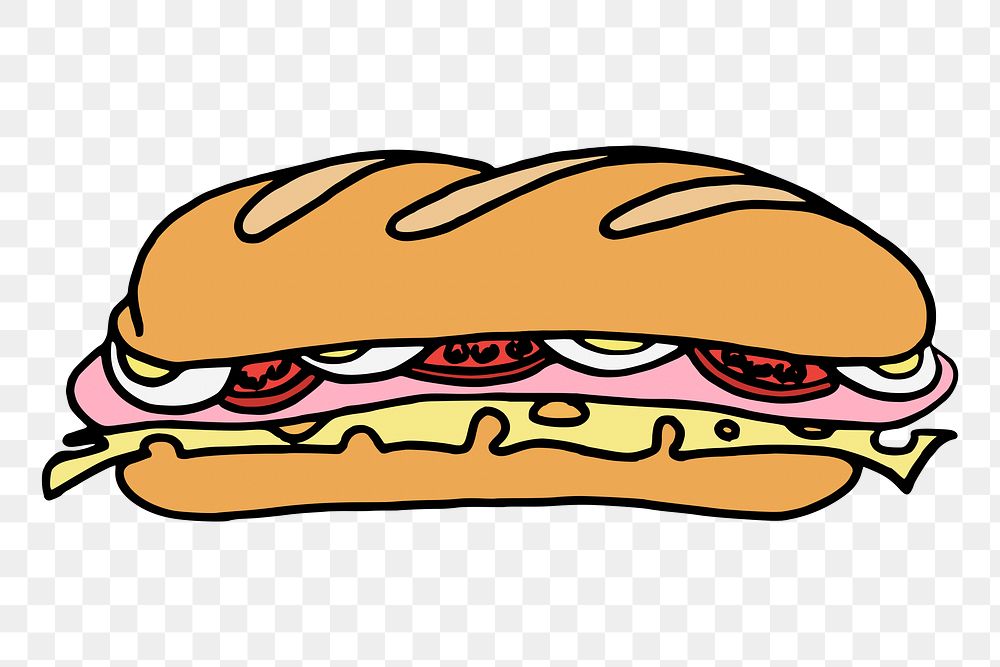 Sandwich Cartoon - Sandwich - Sticker | TeePublic