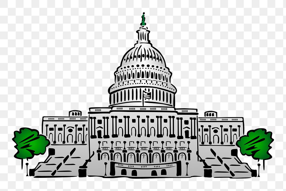 United States Capitol png sticker, transparent background. Free public domain CC0 image.