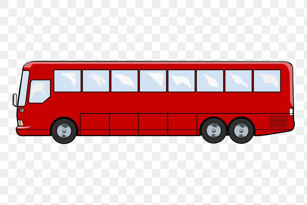 Red bus png sticker, transparent background. Free public domain CC0 image.