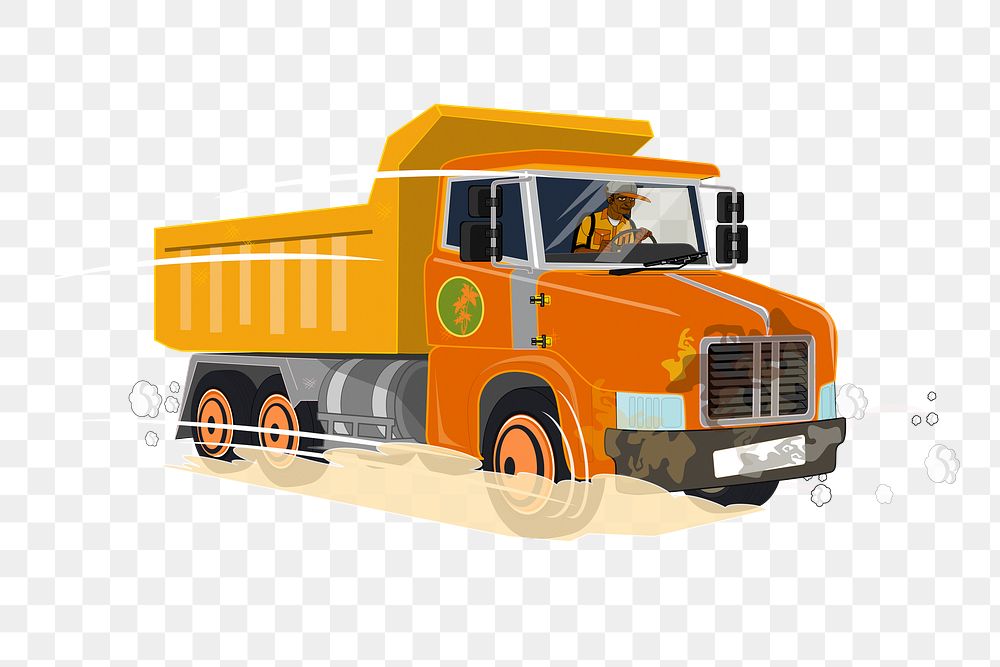 Dump truck png sticker, transparent background. Free public domain CC0 image.