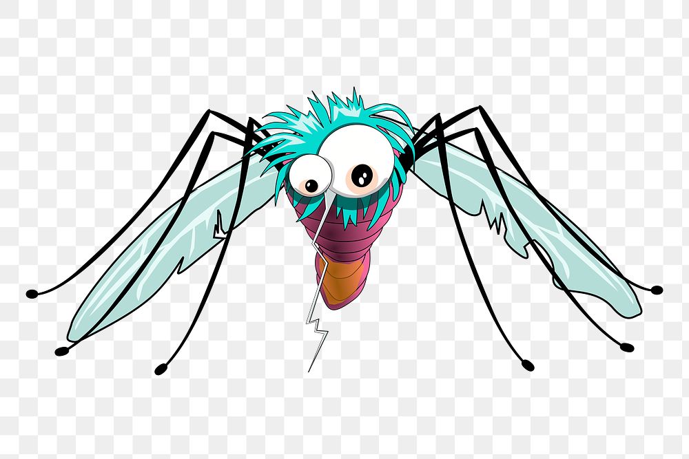 Mosquito cartoon png sticker, transparent background. Free public domain CC0 image.