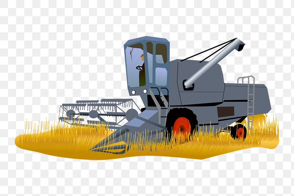Farming tractor png sticker, transparent background. Free public domain CC0 image.