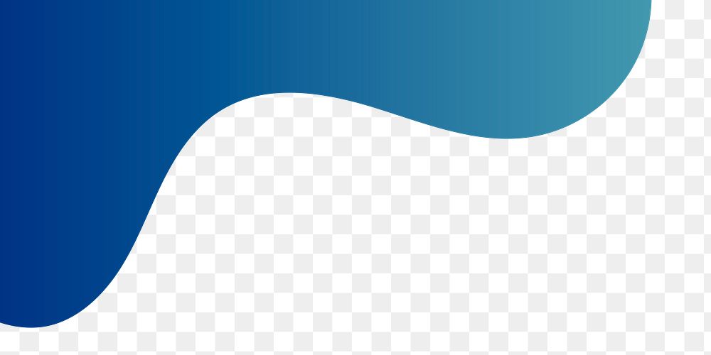 Blue wave png border, transparent background