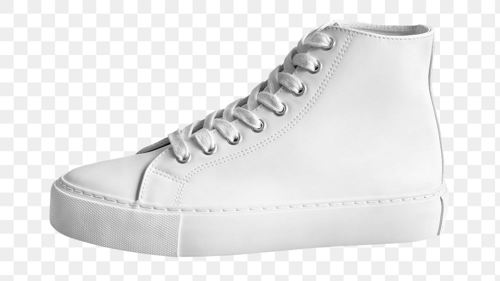 White sneaker png sticker, footwear fashion, transparent background