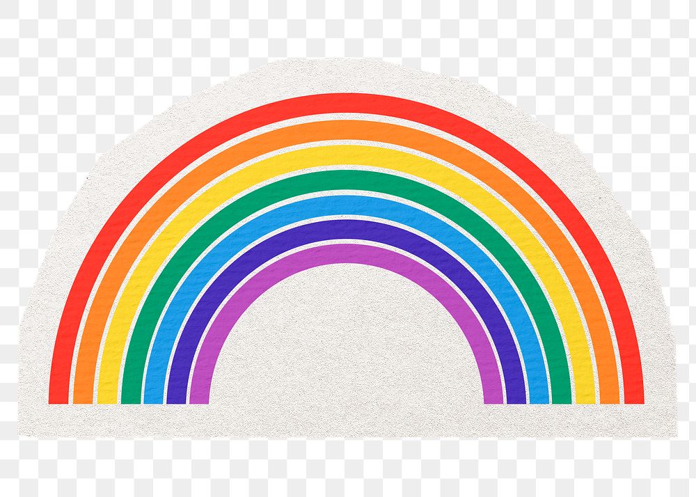 Rainbow, lgbtq png digital sticker, collage element in transparent background