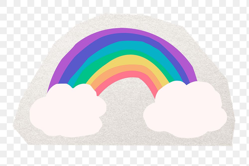 Cute rainbow png digital sticker, collage element in transparent background