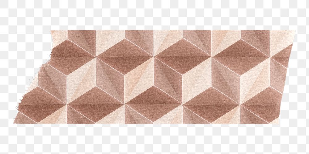 Geometric pattern washi tape png sticker, collage element, transparent background