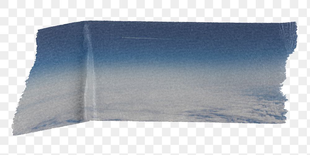 Blue sky washi tape png sticker, collage element, transparent background