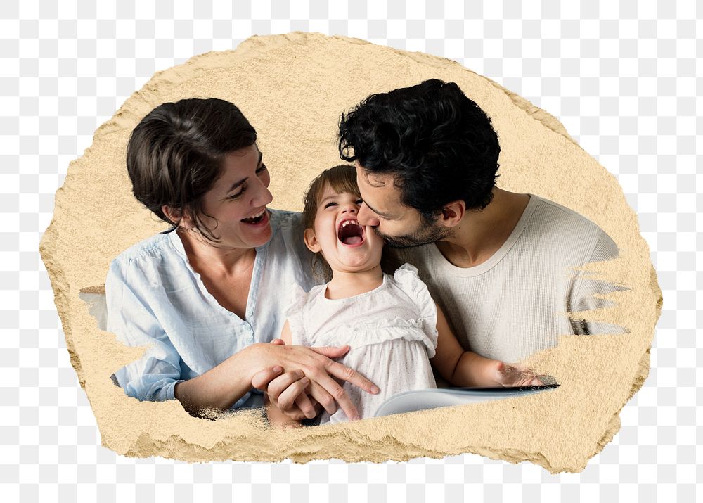 PNG Family time, collage element, transparent background