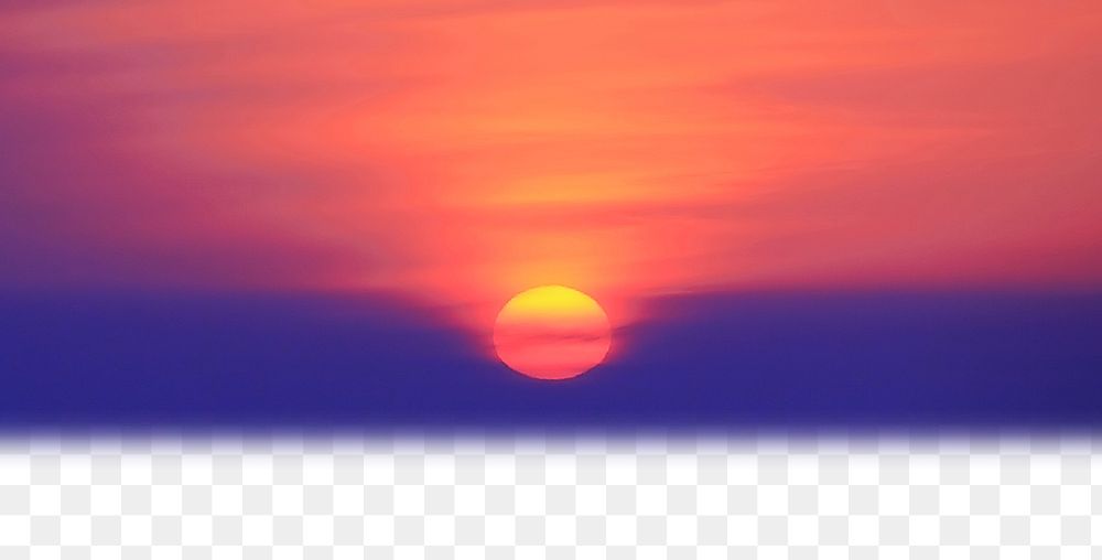 Aesthetic sunset png sky border, nature photo, transparent background
