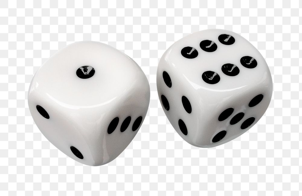 White dice png sticker, transparent background
