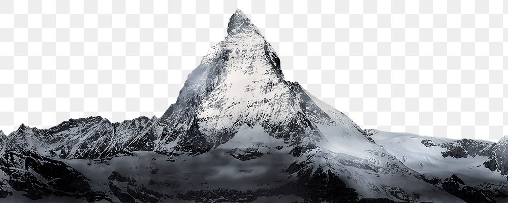 Snow mountain  png border, winter isolated image, transparent background